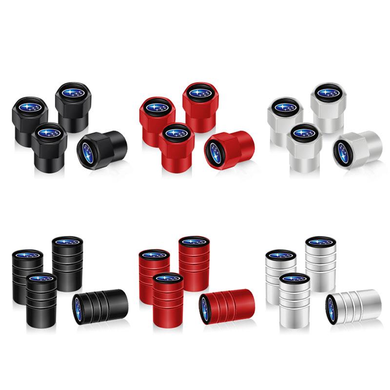 4Pcs Car Tire Valve Caps Metal Dust Proof Covers For Subaru Impreza STI Legacy Outback WRX BRZ Forester XV Levorg Exiga Ascent vg5