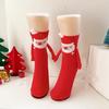 12PCS Christmas Socks Fall and Winter Cotton Magnet Hand-holding Socks Mid-calf Socks Cute Couple Socks Cartoon Christmas Socks