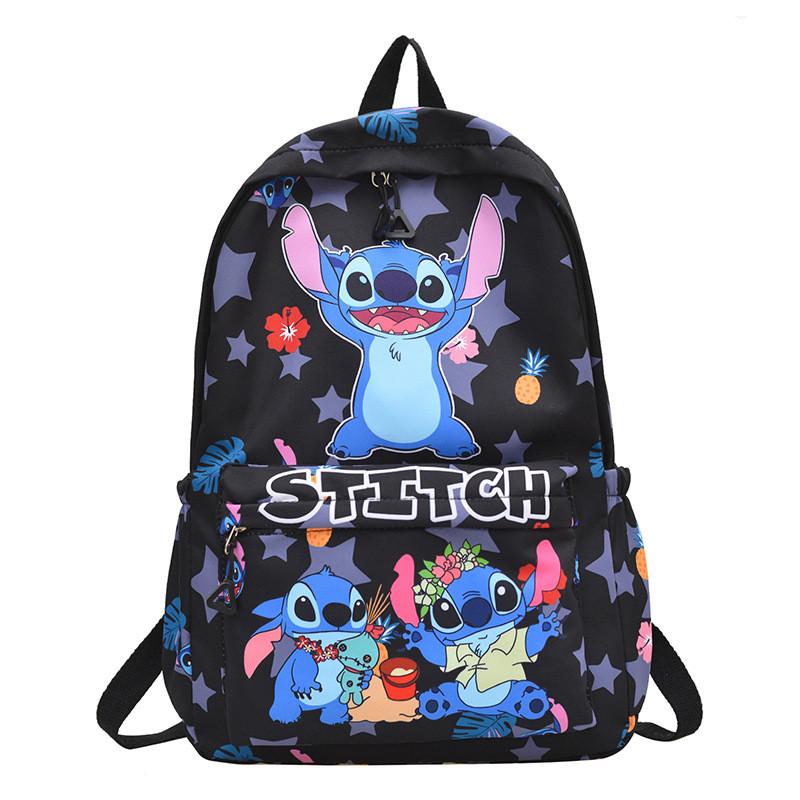 Stitch Cartoon Backpack For Kids With Breathable Nylon And Cloud Cushion Straps
