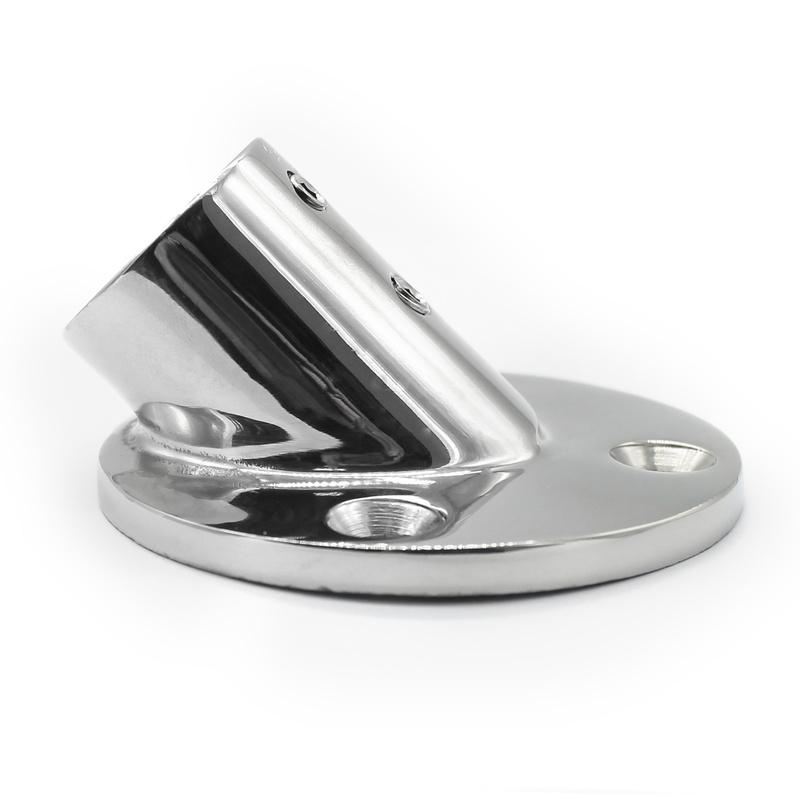 316 Edelstahl 45 Grad Bootsdeck-Handlaufschienenmontage Runde Basis für 1"Rohr Bootsteile Zubehör