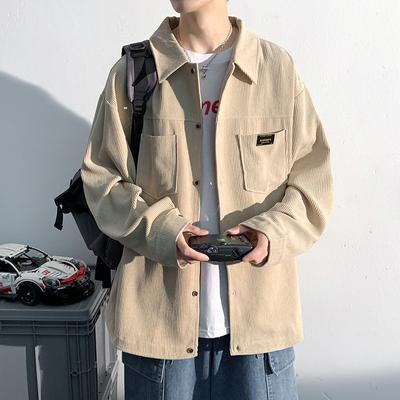 Corduroy Long Sleeve Shirt Coat Men's New Shirt Hong Kong Style Men's Fashion Brand Casual Clothes