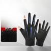 Sunscreen Gloves for Men and Women In Summer Thin Breathable Anti  Slip Ice Wire Leak Two Finger Fishing Cycling and Driving Fishing Gloves