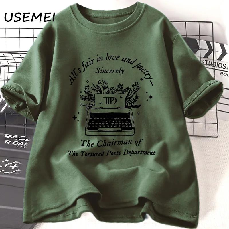 Alles ist erlaubt in Liebe und Poesie T-Shirt Damen 2024 TTPD Neues Album Merch T-Shirt The Tortured Poets Department T-Shirts Baumwoll-Tops