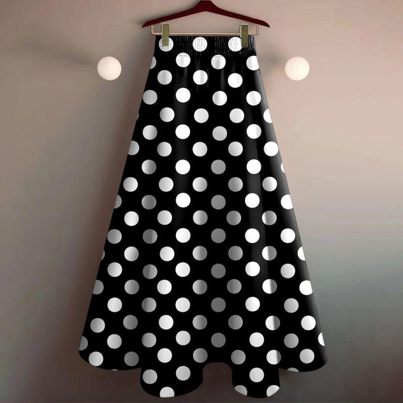 

Женская юбка миди, юбка средней длины, стильная новая юбка-качеля с принтом, юбка до колена с высокой талией 2XL