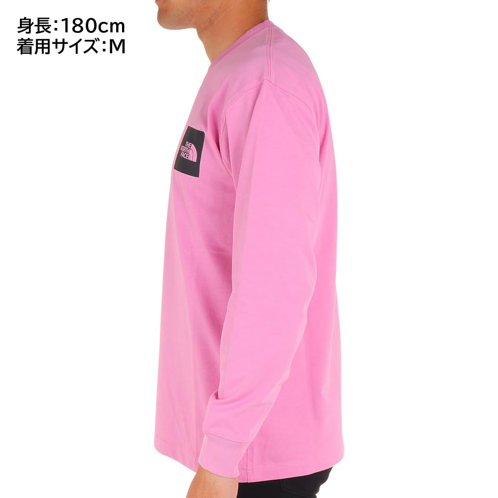The North Face Футболка с длинным рукавом и квадратным логотипом Organic Medium UV Orchid размера XS, унисекс, хлопок, вес, защита, розовая,