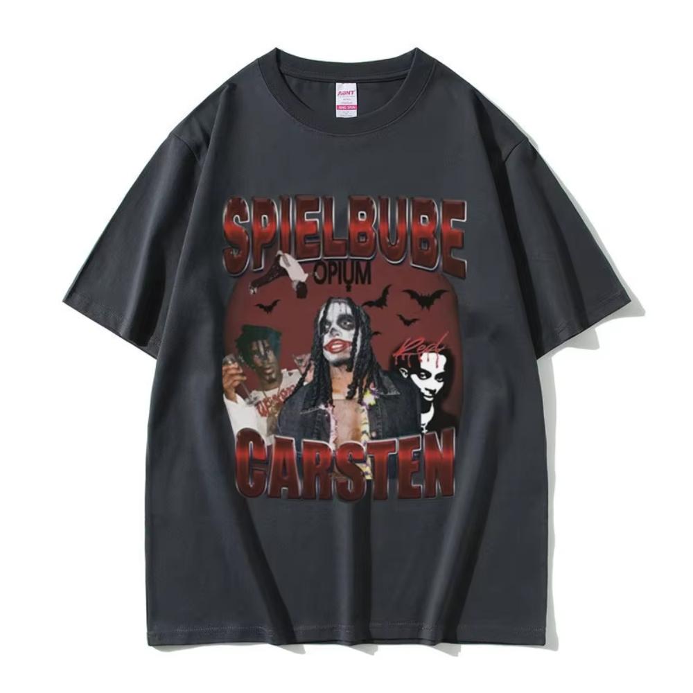 Rapper Playboi Carti Spiel Bube Carsten Grafické tričko Opium Tričko s potiskem Whole Lotta Red Pánské Vintage Hip Hop Oversize trička