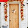 Welcome Autumn Owl Maple Leaf Round Wooden Hanging Sign, 2D Flat Printed Fall Front Door Decor, Harvest Season Wall Ornament Gift
