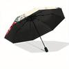 1pc Floral Roses Automatic Folding Umbrella, 8-Rib Sturdy Canopy, Portable Travel Umbrella for Outdoor Use