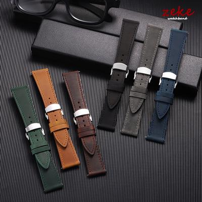 Vintage Cowhide Leather Watch Band Butterfly Buckle Stitching Straps for Seiko for Wrist Bracelet for Omega 18/19/20/21/22/24mm