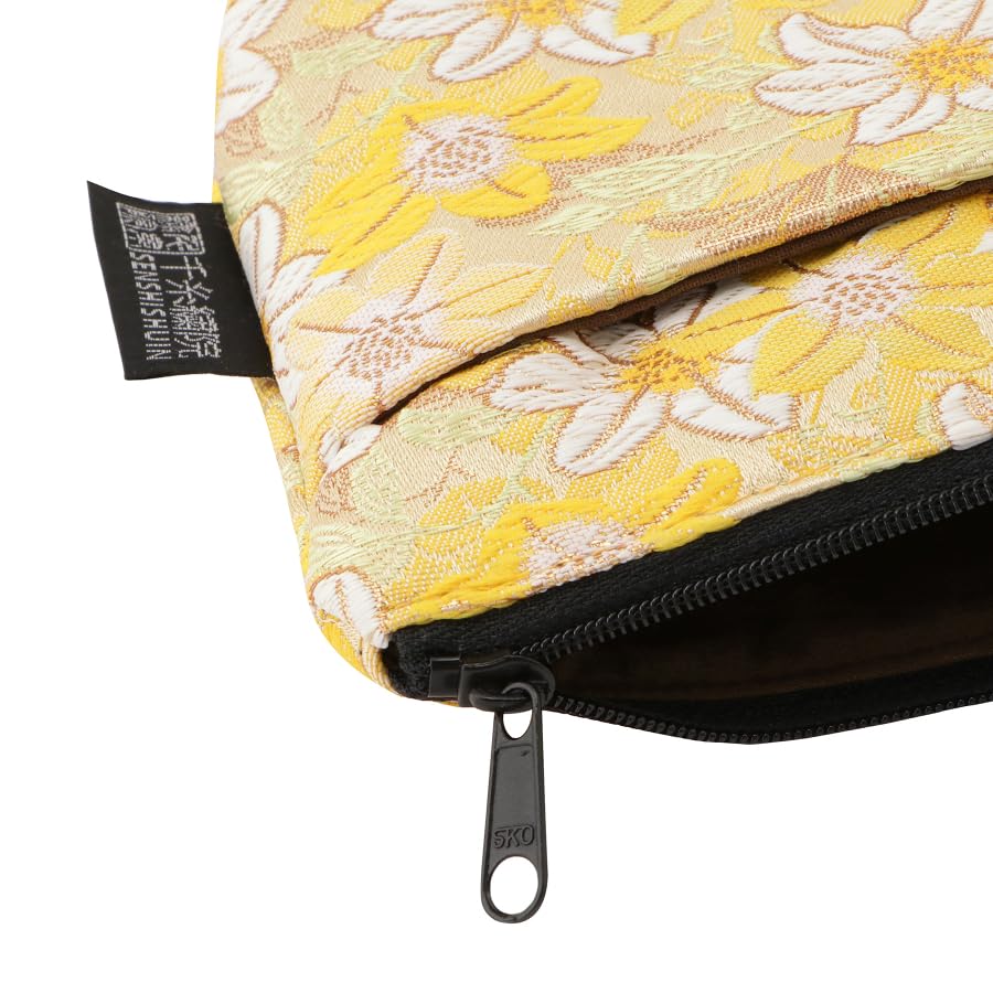 Senshishuin Nishijin Brocade Stamp Book Case Lemon Daffodil Pouch/Shrine (Lined) (Small)