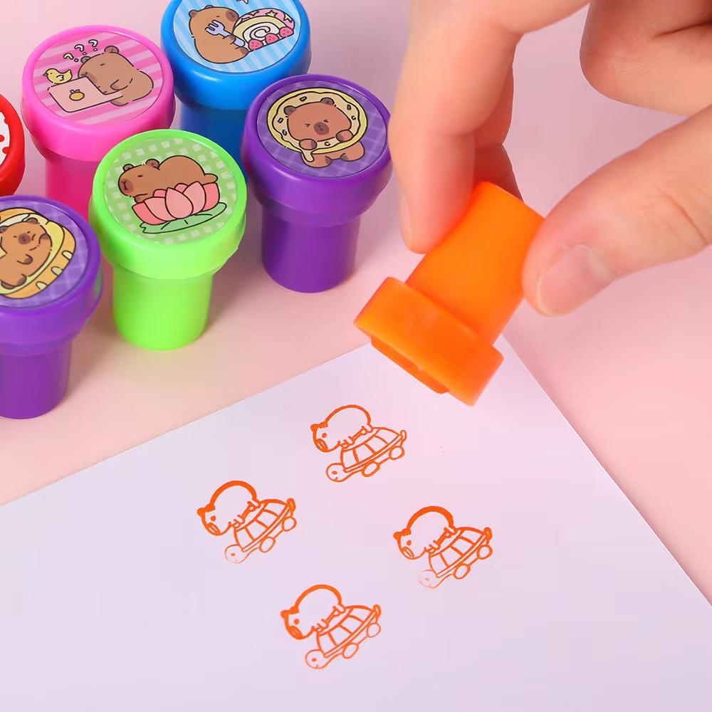 Capybara Self Inking Stamps Party Favor Gifts Children's Birthday Souvenirs Decoration Classroom School Reward Christmas Toy