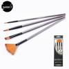 Acrylic & Watercolor Brush Set: Nylon Liners, Fan, & Outlining Brushes