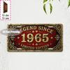 Tin Sign - Vintage Durable Metal Plaque Wall Decor, Home Office Bar Man Cave European Asian City Bar Birth Year License Plate