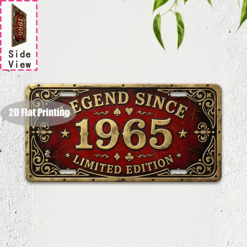 Tin Sign - Vintage Durable Metal Plaque Wall Decor, Home Office Bar Man Cave European Asian City Bar Birth Year License Plate