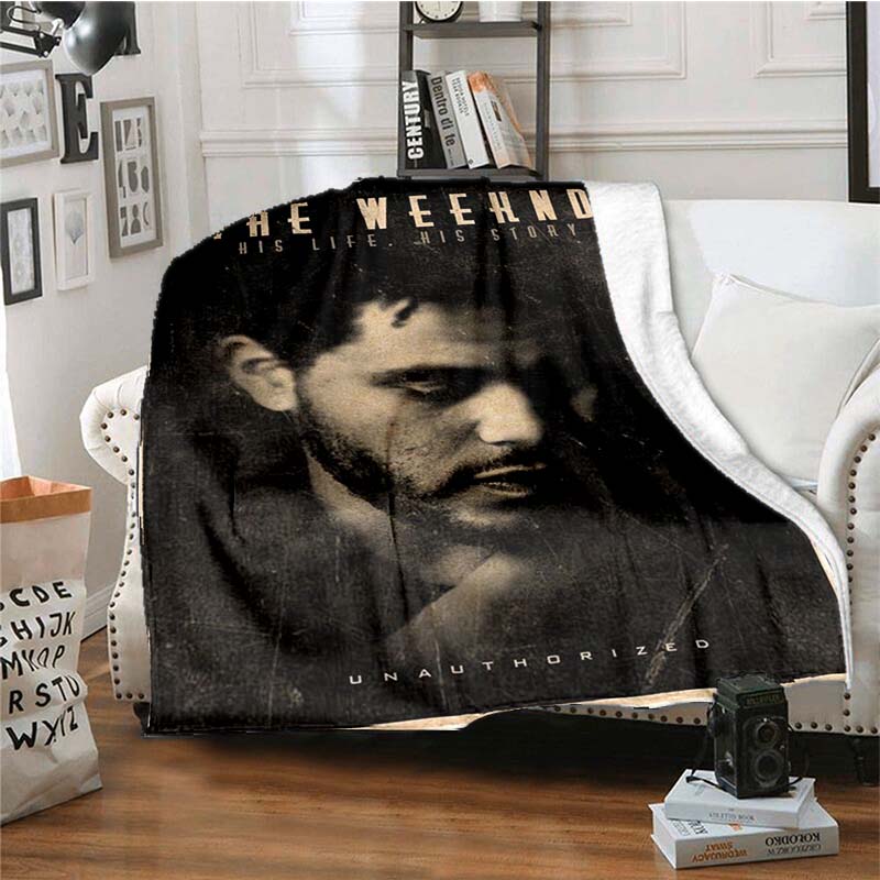 The customizable T-The Weeknd flannel soft blanket is suitable for home, bedroom, bed, sofa, travel, and children's use.