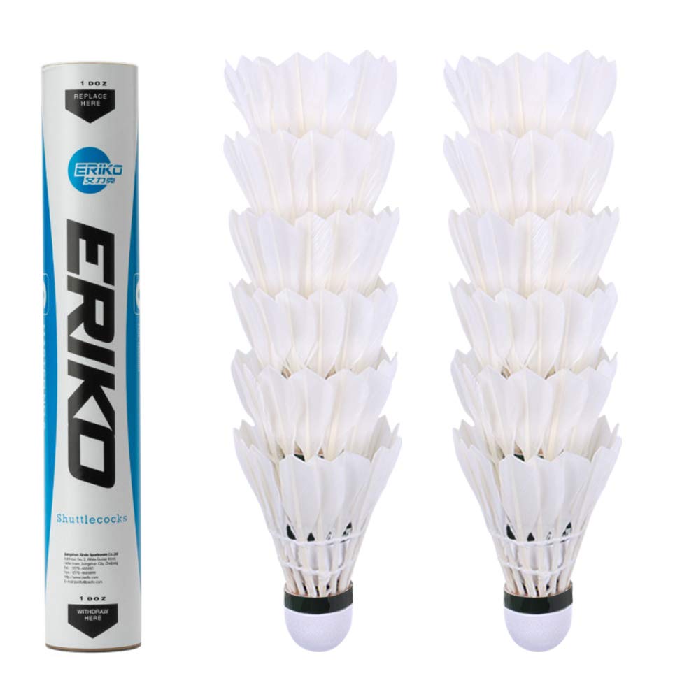 

ERIKO Badminton Goose Feathers White 12 Pack Model 6