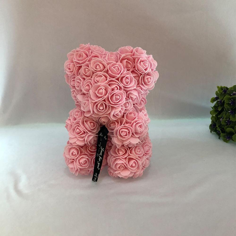 Qixi Festival Valentine's Day Wedding Rose Bear Simulation Floral Fragrance Creative Eternal Flower Hug Bear Gift