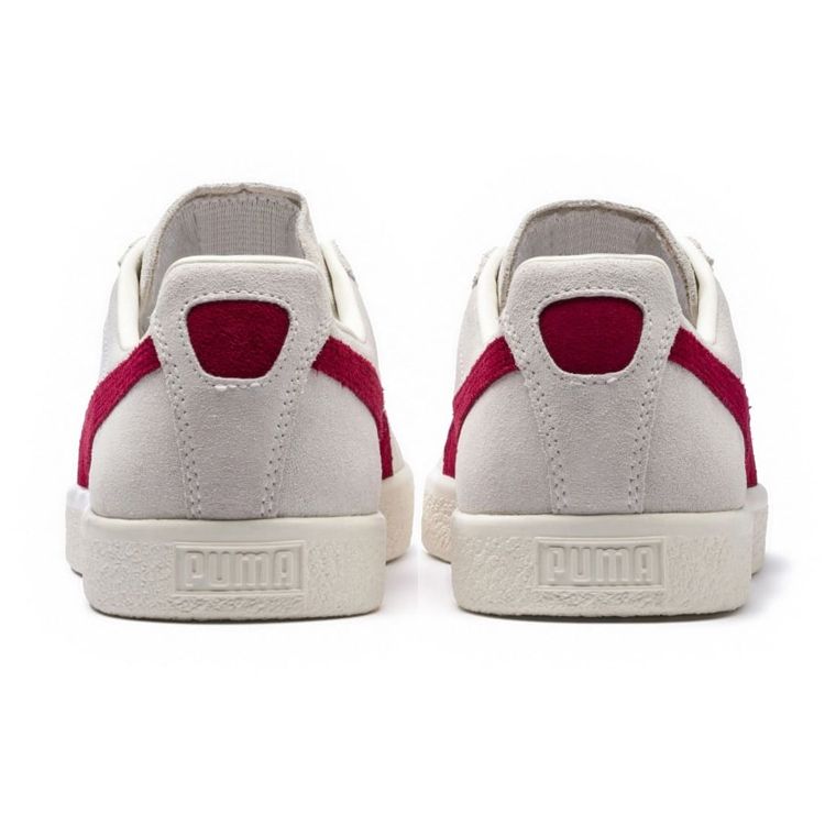 Puma Clyde From The Archive - Vaporous Grey Red Dahlia Unisex Sneakers 365319-01