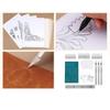3 Leather Carving Tool 30 Replaceable Head 10 Carving Tracing Pattern Paper, Rotating Cutting Mat, Leather Working Tool