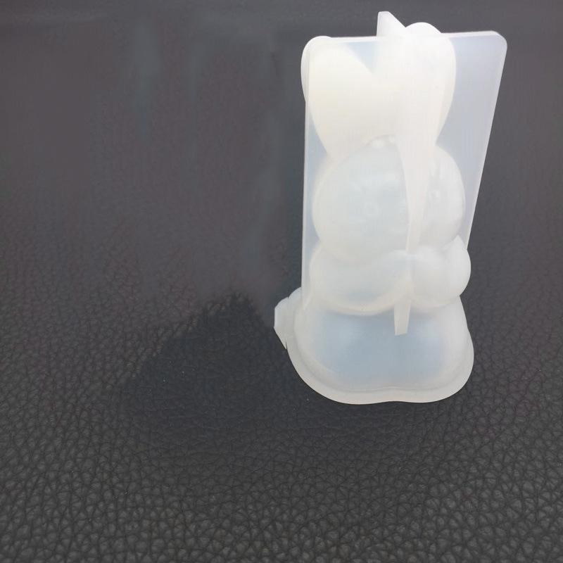 Seifenformen Osterhase Epoxidform Kaninchenform 3D-Nähte Kaninchenform Cartoon Schaukeltisch Spiegel Silikonform Wachsmodell
