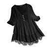 Dames Casual Top Kleur Katoen Linnen Shirt Groot Los Hol T-shirt