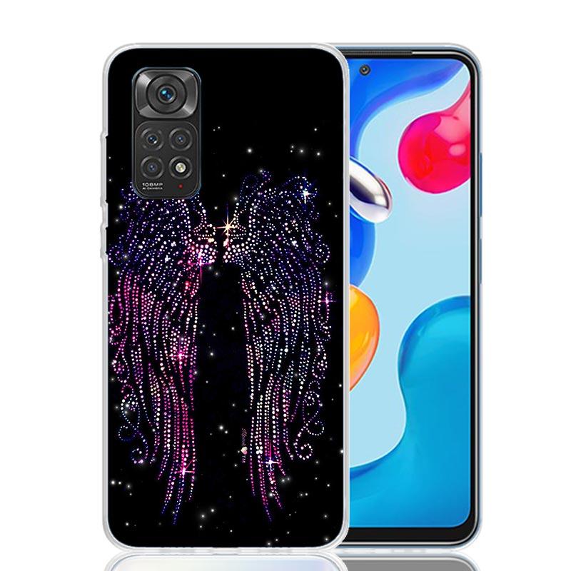 Angel Wings Feather Phone Case For Xiaomi Redmi Note 15 14 13 12S 12 Pro Plus 11S 11E 11 11T 10S 10 Art Soft Pattern Cover Redmi