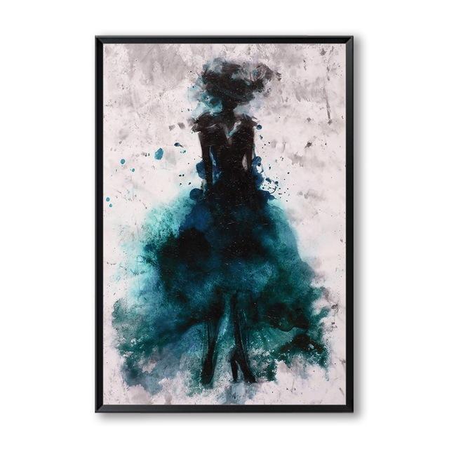 Abstract Watercolor Painting Dancing Skirt Girl Poster Canvas Painting Art Print Picture Decoration Modern Home Decoration No Frame
