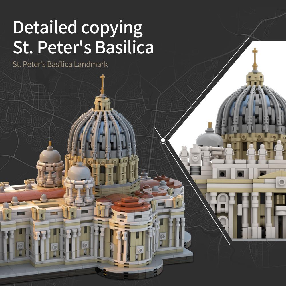 Gobricks MOC Saint Peter's Basilica Bricks Model Renaissance Vatican City St. Peter's Basilica Building Blocks Christendom Toys