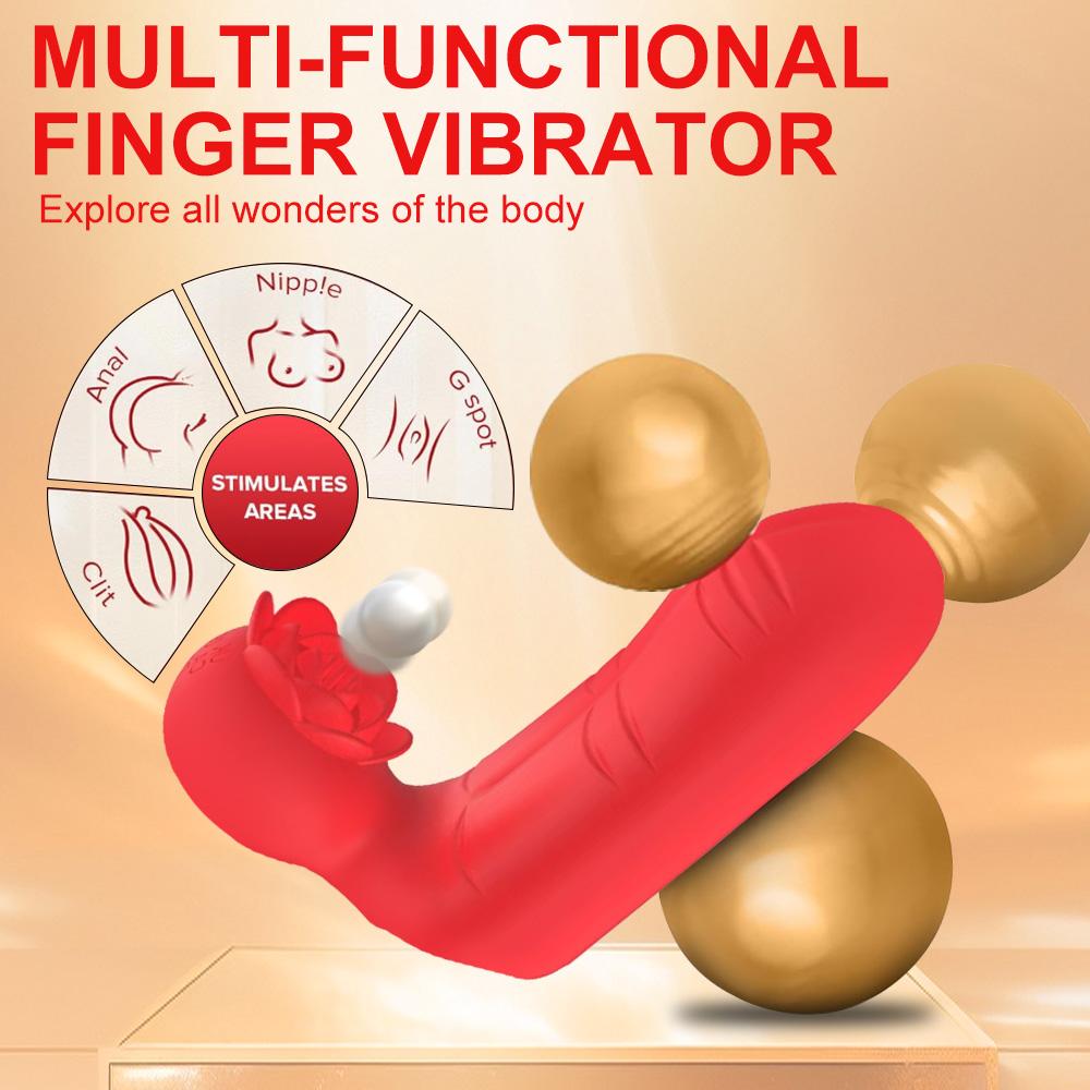 2 In 1 Clitoral G Spot Finger Sleeve Vibrator Nipple Massager Stimulator Sex Toys for Woman Lesbian Orgasm Adult Products