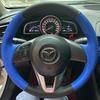 For Mazda 3 Axela 6 Atenza Mazda 2 CX-3 CX-5 2013-2016 Hand-Stitched Non-slip Black Blue  Leather Steering Wheel Cover