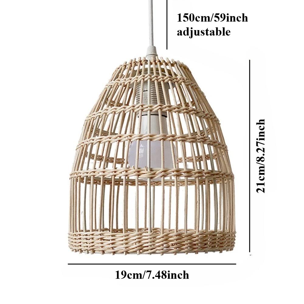 JOYINLED Rattan Ceiling Chandelier Light Wabi-sabi Style Retro Southeast Asian Pendant Lamp 60/80cm Beige Black Lighting Fixture
