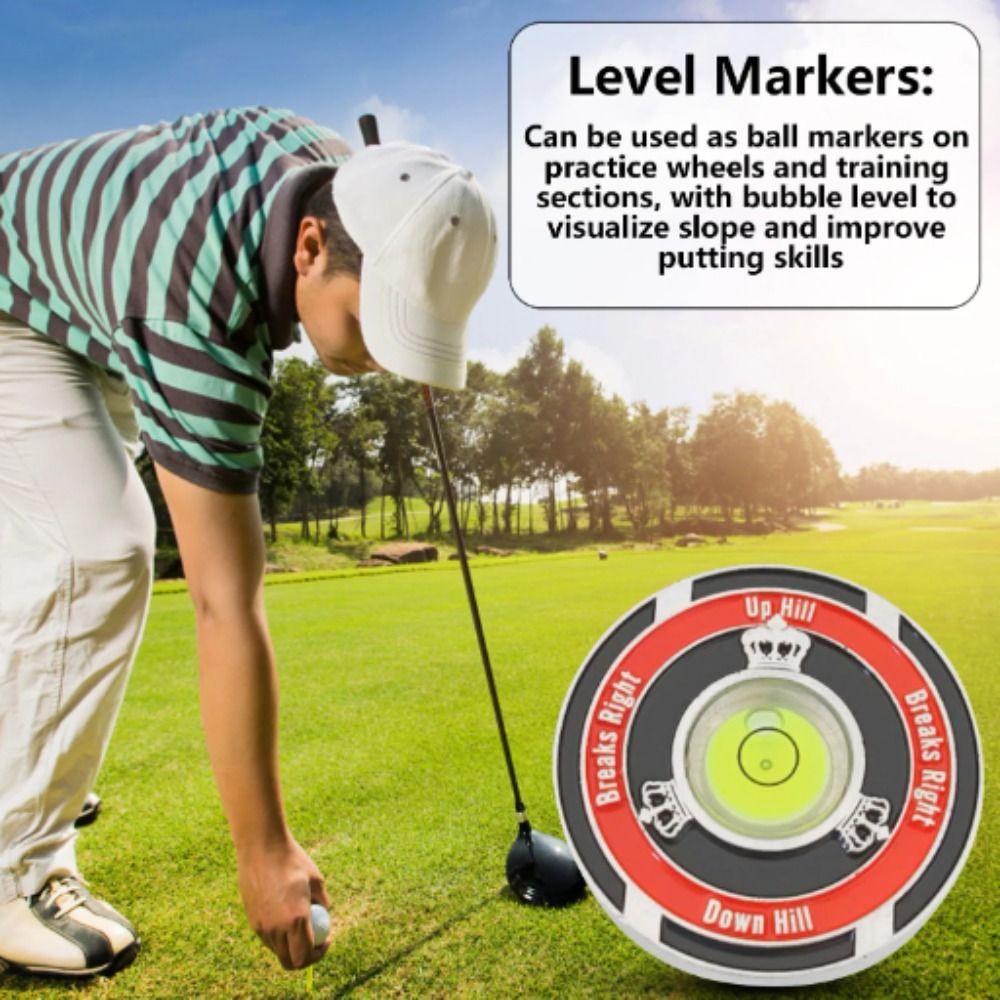 Kirsite Golf Green Reader Two-sided Golf Ball Marker Golf Accessories Golf Hat Clip Marker  Kids