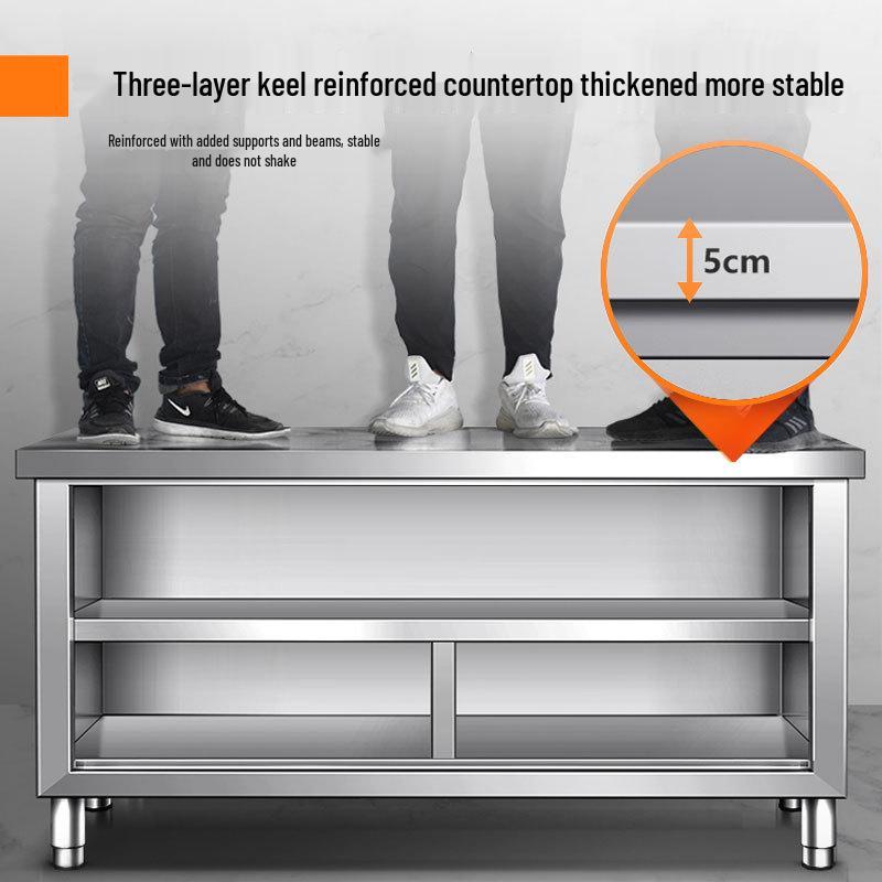 Stainless Steel Double-Layer Workbench with Thickened Cutting Board
