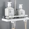 2 Pieces Shower Head Holder Bathroom Organizers Plastic Storage Rack Rental Friendly Shower Gel and Shampoo Tray