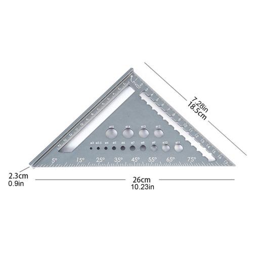 Fonney Large Triangle Ruler, Woodworking Triangle Ruler, Aluminum Alloy Precision Triangle Ruler, Wear-Resistant Triangle Ruler for Hobbies, Thick Tri
