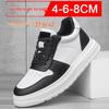 Men's 8cm Invisible Height Increasing Shoes - Breathable White Outdoor Sports & Casual Sneakers