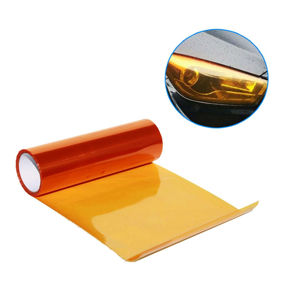 12" X 12" Amber Orange Headlight Taillight Fog Light PVC Tint Overlay Vinyl Film Universal Exterior Parts Car Accessories