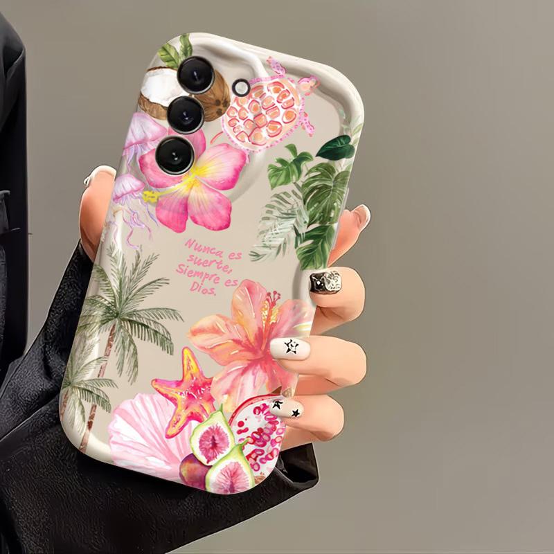 Husă de telefon pentru Samsung Galaxy S26 S25 S24 S22 S23 Ultra Plus FE A56 A55 A37 A36 A27 A26 A16 Floare de cocotier Testoasă Capac