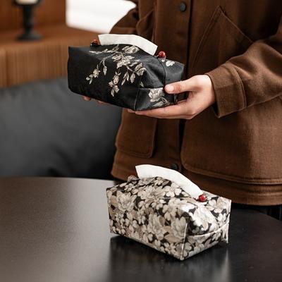 Chinese Style Tissue Case Brocade Tissue Box Home Living Room Desktop Decoration Dustproof Bag Tissue Cover Napkin Accessory