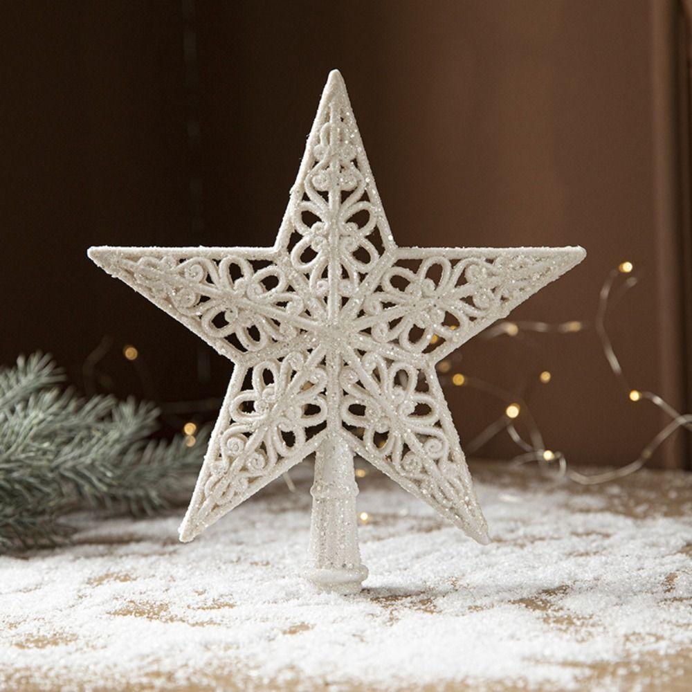 Hollow Out Christmas Tree Top Star White Christmas Tree Ornaments  Christmas Decoration