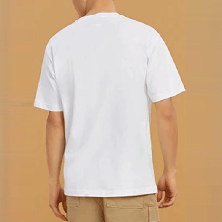 Li Ning Sports Fashion Series Logo Letter Print Short Sleeve T-Shirt Unisex Tops White AHSS565-1