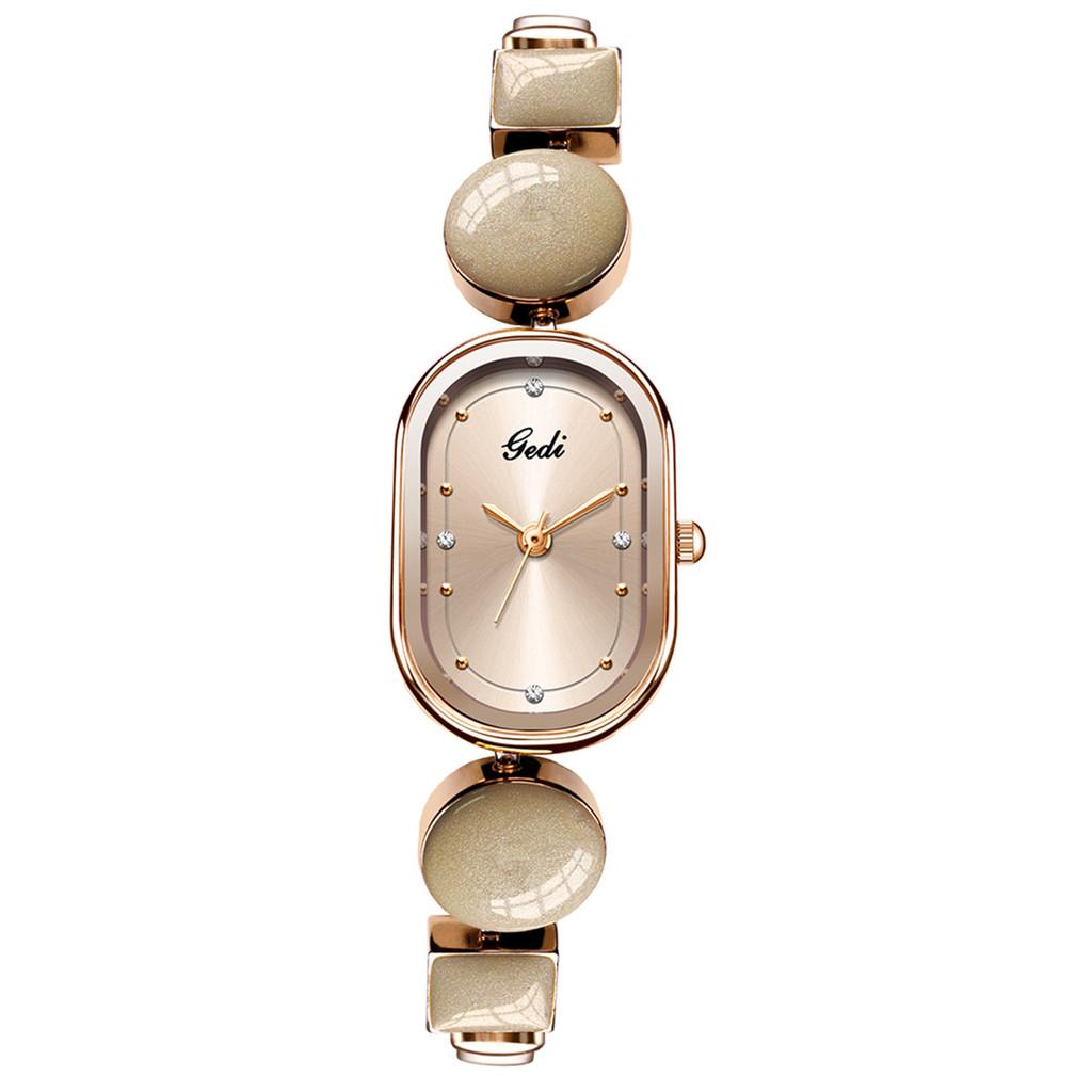 Artistic Oval Quartz Ladies Watch With Waterproof Function For Fashion Women
