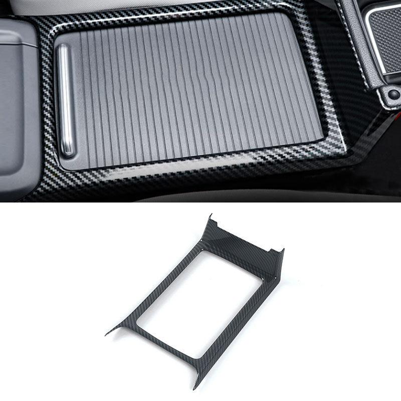 For VW Golf 8 MK8   Car ABS Carbon Fiber Texture Interior Center Console Water Cup Holder Frame Cover Protective Trim