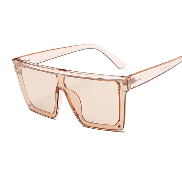 Fyrkantiga Solglasögon Dam Lyxig Vintage Märke Designer Solglasögon Kvinna Stor Ram Spegel Svart Silver Platt Topp Oculos De Sol