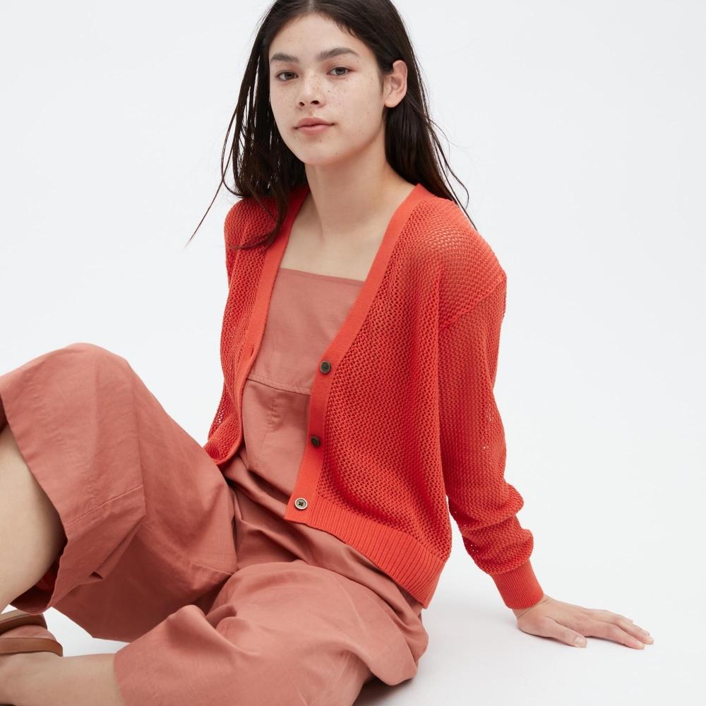 

UNIQLO JAPAN Сетчатый короткий кардиган с длинными рукавами