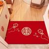 Tapis de sol en soie rouge pour porte d'entrée, nouvel an chinois, facile à nettoyer, en PVC