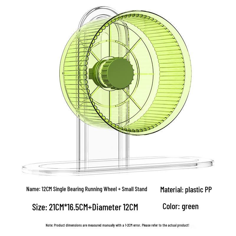 Extra Large Silent Hamster Running Wheel with Stand & Double Bearings - Includes Exercise Flywheel, One-Piece Design, Free Shipping