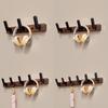 Walnut Wood Wall Hook Rack With Hooks For Entryway And Closet Organizer