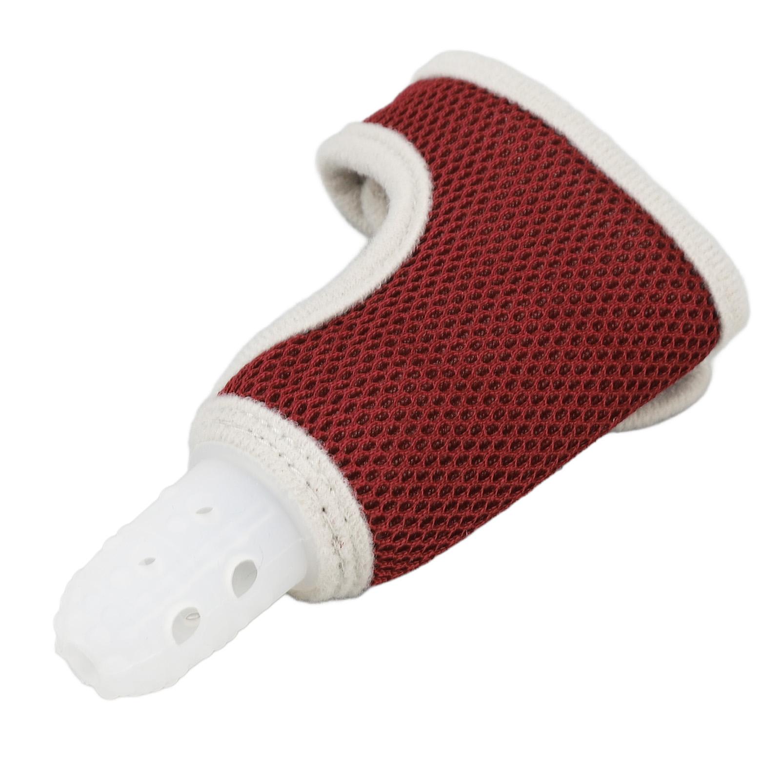 

Silicone Baby Finger Protector Breathable Adjust Size Prevent Sucking Thumb Cover Red