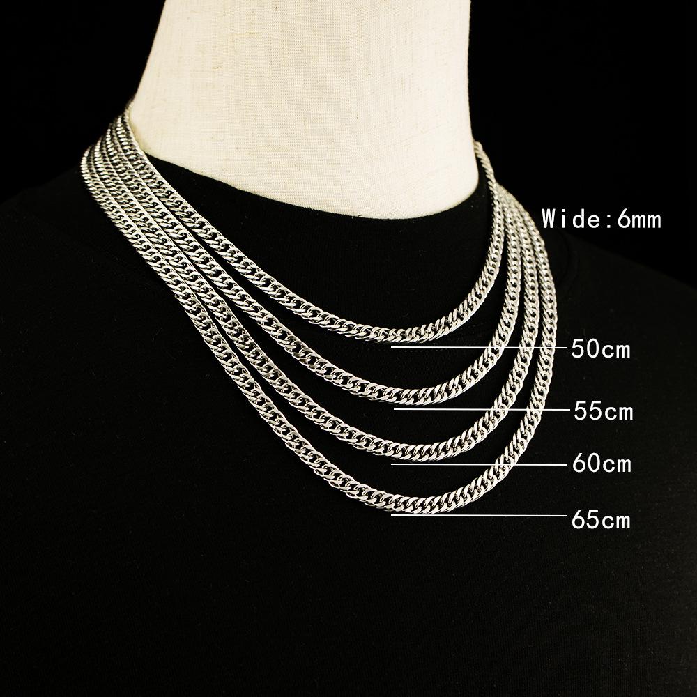 Herren Titanstahl Doppelschicht Cuban Link Kette Halskette - High-End Stil, Langlebig, Attraktives Design.